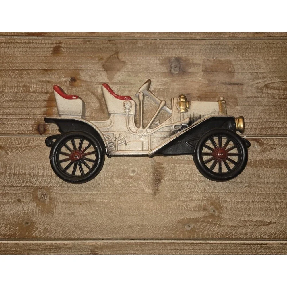 Vintage 1970s Midwest Products Co. Cast Aluminum Antique Car Wall Plaques